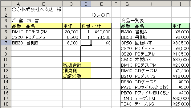 init table